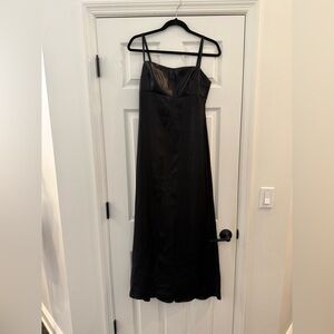 Adolfo Dominguez Black Sleeveless Midi Maxi Slip Dress size 38 Small